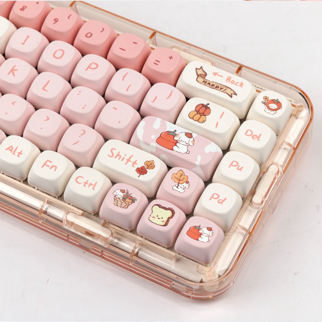 Autumn Puppy Keycaps MOA Profile Hoạt Hình Dễ Thương PBT DYE SUB Bàn Phím Cơ Keycap