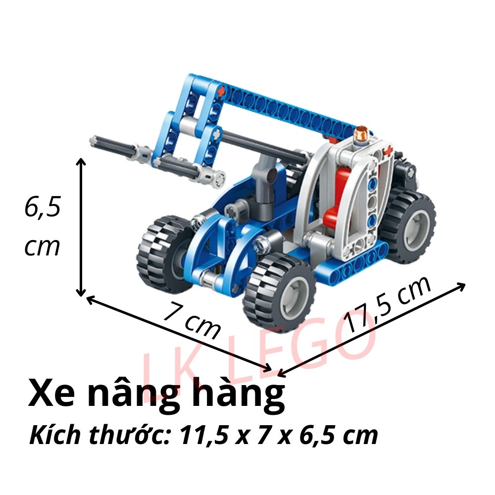 Bộ đồ chơi lắp ráp lego xe nâng 2 in 1, đồ chơi lắp ráp cho bé - LK LEGO
