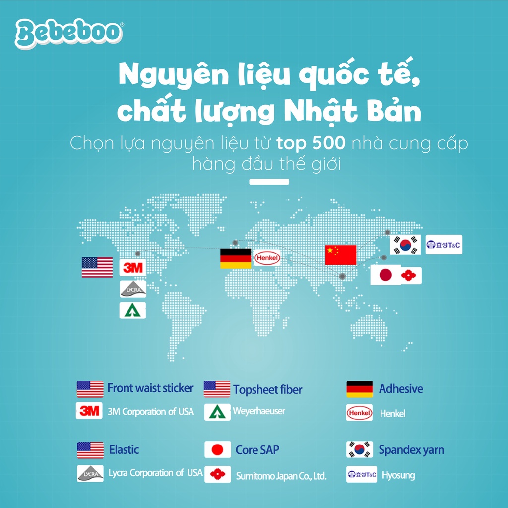 Tã/Bỉm dán/quần Bebeboo size NB80/S70/M60//M54/L50/XL46/XXL42/XXXL40