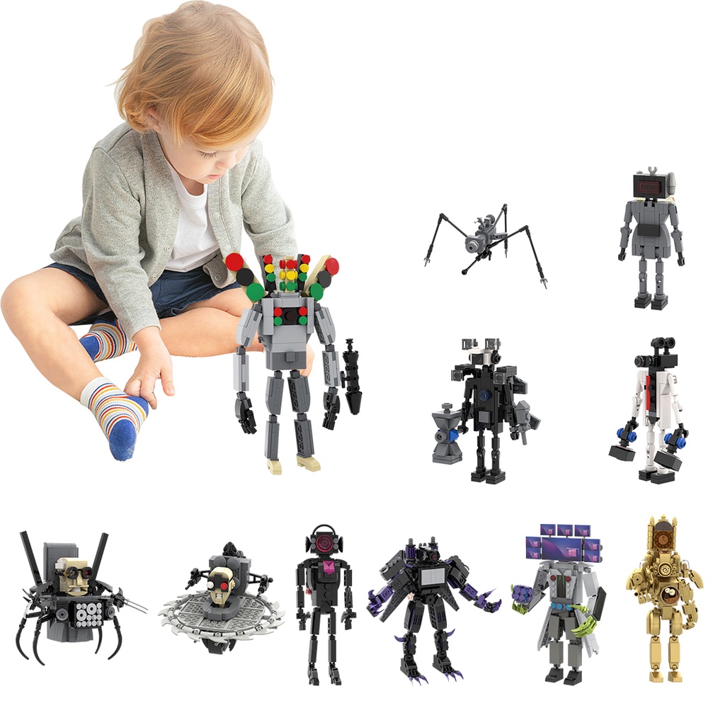 Skibidi Đồ Chơi Khối Lắp Ráp toilet Người Đàn Ông titan Phát Ra Âm Thanh vs