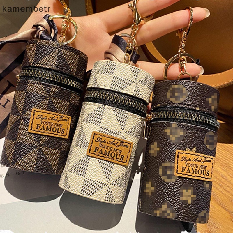 Kam Túi Xách Da pu mini Đeo Vai / Xách Tay Hình Trụ In Họa Tiết vintage Thanh Lịch Cho Nữ n
