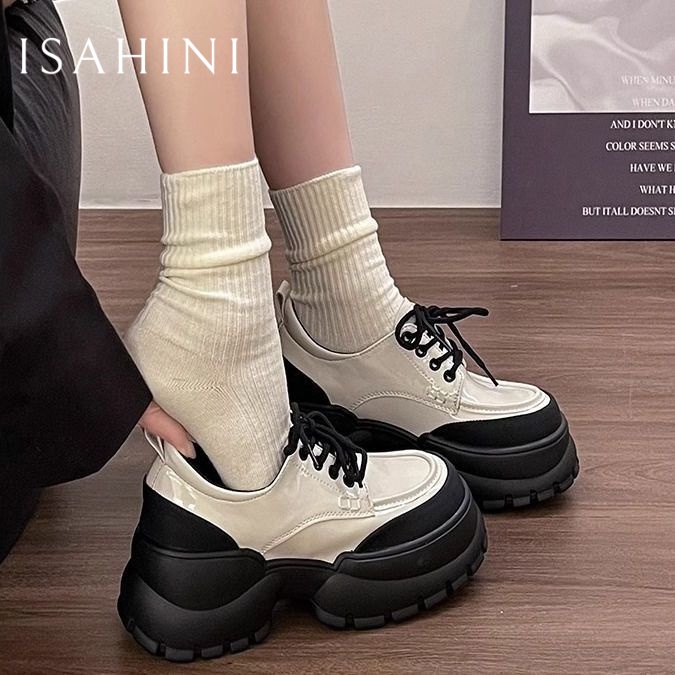 ISAHINI  giày búp bê đế cao lolita giày Mary Jane Đế da mềm đế thời trang Thời thượng Êm ái Đẹp Đệm êm FLF23A13AJ 44Z231101