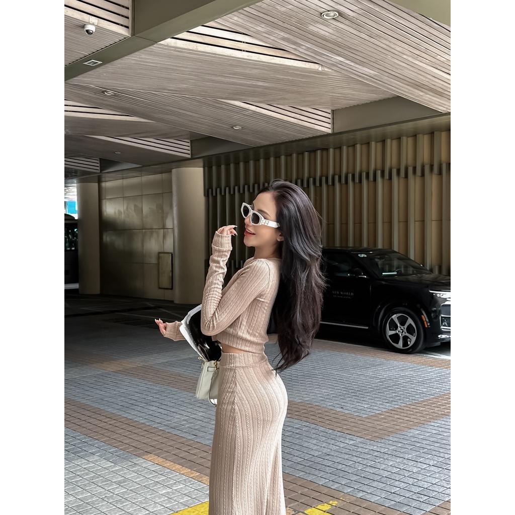 SÉT TIPBLU ÁO TAY DÀI + CHÂN VÁY - H05212