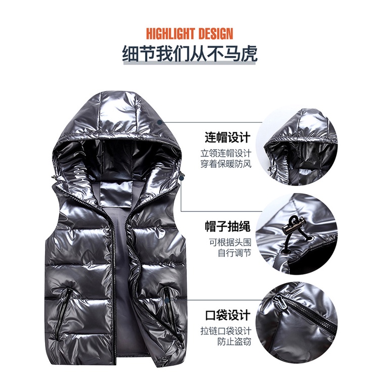 Áo Khoác cotton Bóng Không Tay Phong Cách Mới Cho Gia Đình