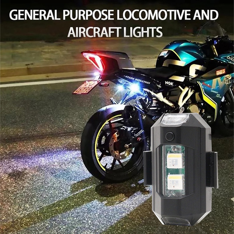 Đèn LED Nhấp Nháy Nhiều Chế Độ Màu Gắn Đôi Xe Máy Cảnh Báo - YKD