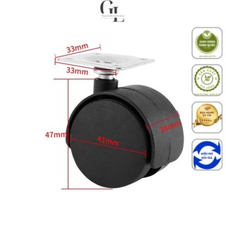 Bánh xe chịu lực có chốt khóa - bánh xe lăn đế bắt vít khóa hãm-50mm tiện ích