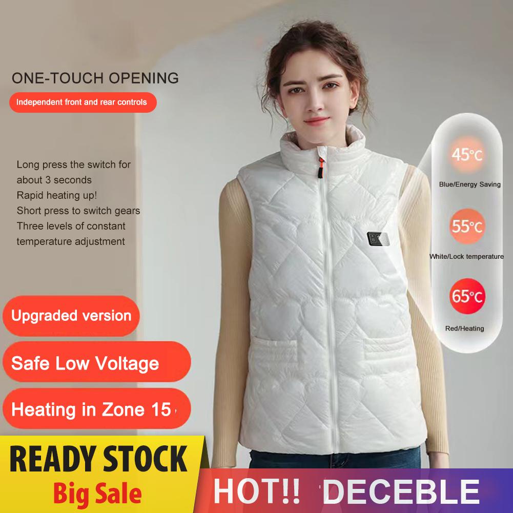 Áo Khoác Sát Nách unisex Làm Nóng Bằng Điện 3 Chế Độ 15 Khu Vực Cho Mùa Đông