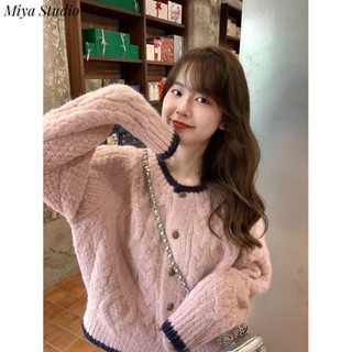  Miya Studio Áo Len áo khoác cardigan Vintage xu hướng Stylish Xu hướng WMY23A10NY 44Z231102 
