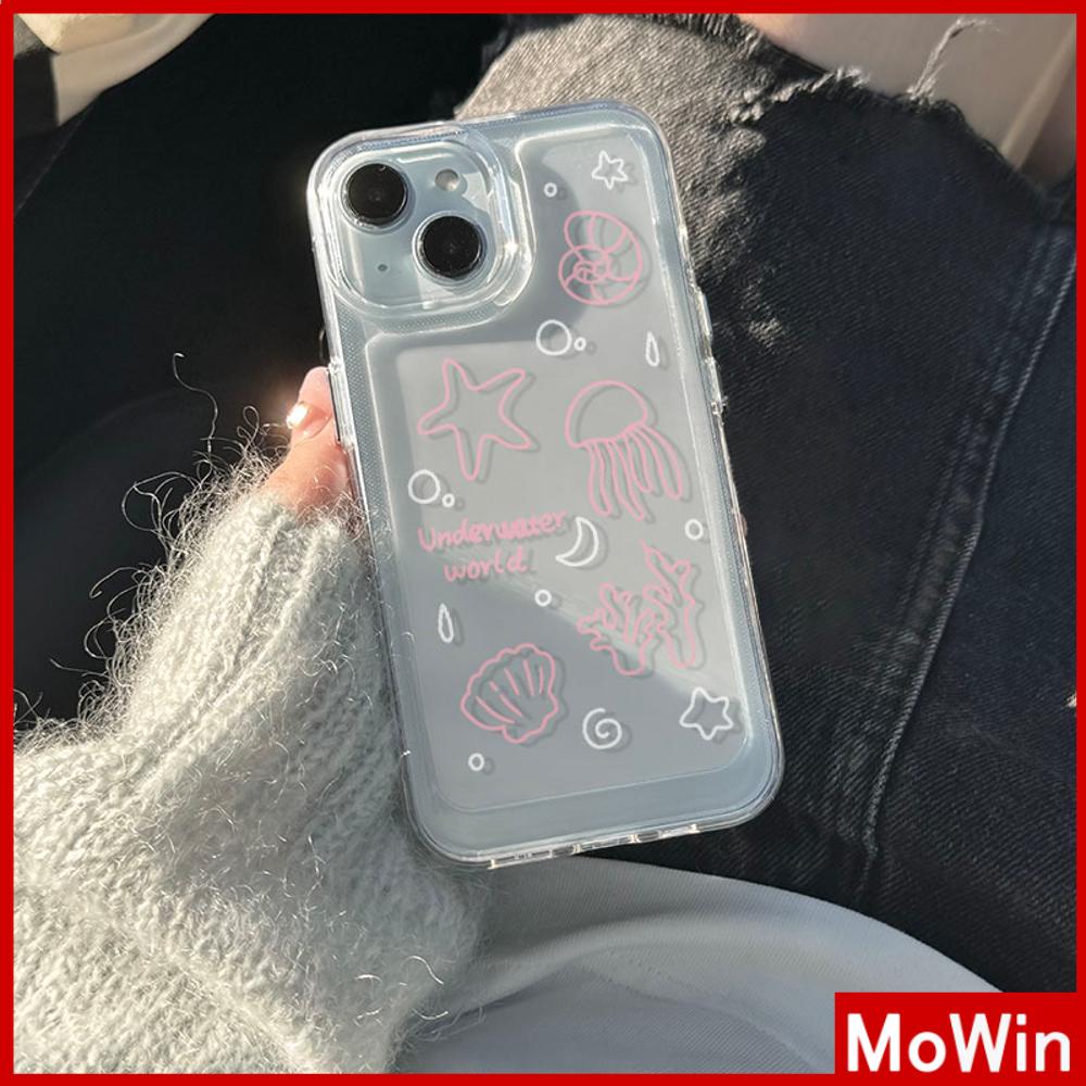 Ốp lưng iPhone 15 Pro Max Vỏ iPhone Vỏ Trong Suốt TPU Mềm Trong Suốt Nút Mạ Điện Sao Biển Sứa Vỏ Tương Thích Với iPhone 14 13 Pro Max 12 Pro Max 11 XR XS 8Plus