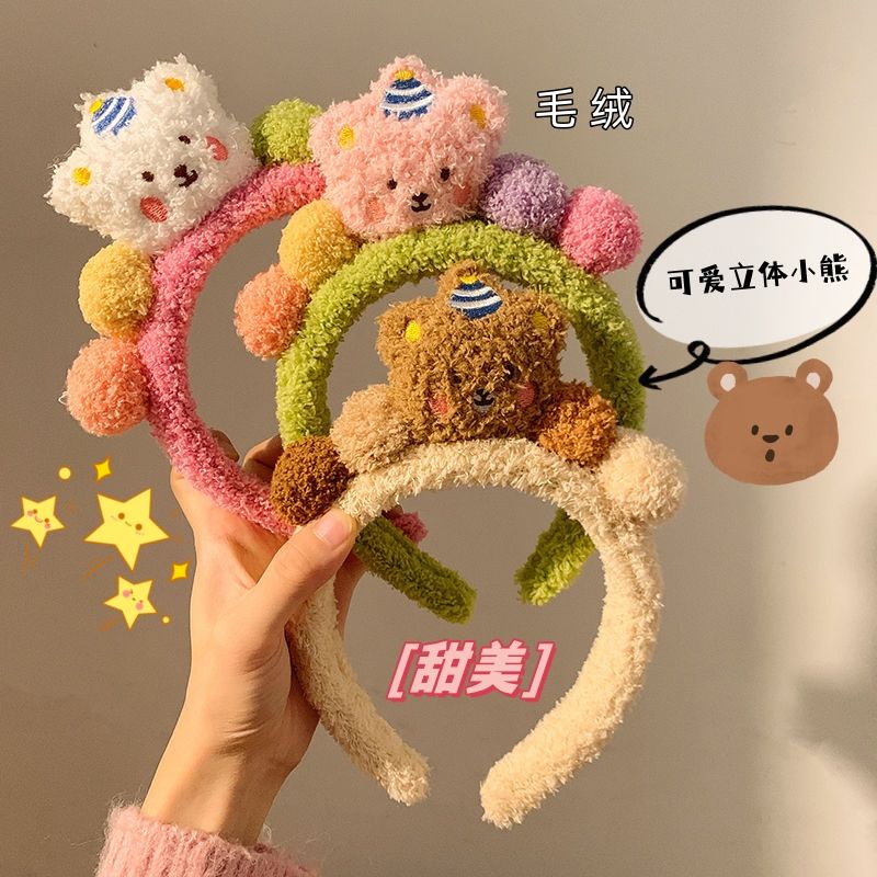 SANRIO Băng đô Cài Tóc Rửa Mặt Đa Năng Màu Trắng Thời Trang Hàn Quốc Cho Nữ