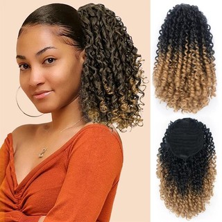 Tóc giả 14 inch uốn xoăn gợn sóng có kẹp tóc đuôi ngựa cho nữ