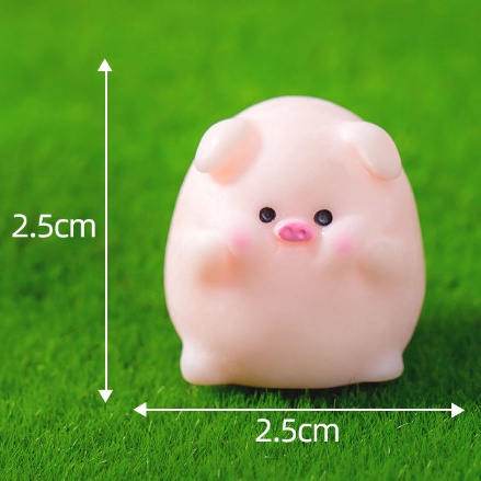 Tượng heo ngồi ăn kem decor terrarium trang trí bàn học