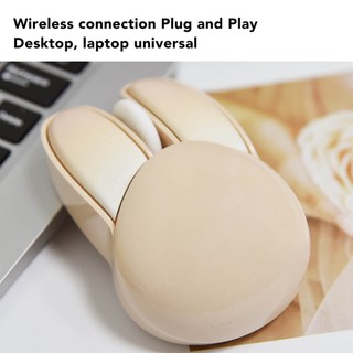 Frontline Chuột Không Dây Hình Thỏ Dễ Thương 2.4G Có Thể Điều Chỉnh Độ NhạyDPI 33ft Phạm Vi Hiệu Quả Chạy Bằng Pin Im Lặng Chơi Game