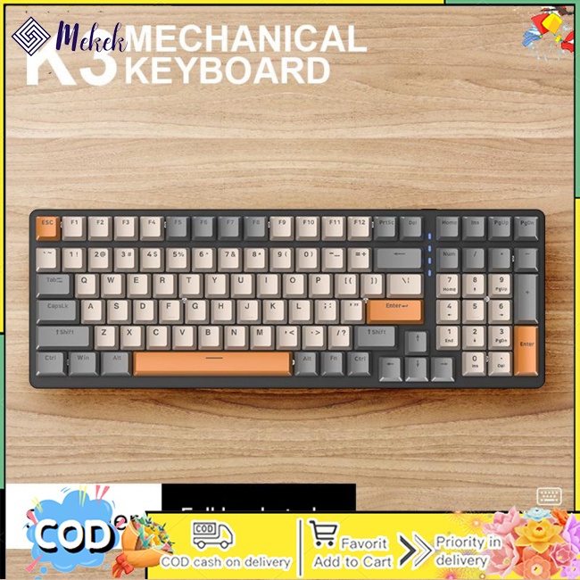 Bàn Phím Cơ mekek k3 980 Trò Chơi 100 Phím Có Đèn Nền Tiện Dụng