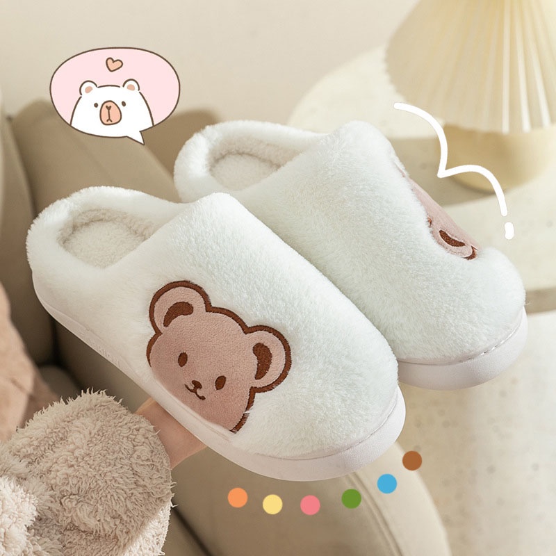 Dép Bông Lông Cừu Mềm Mịn Đi Trong Nhà