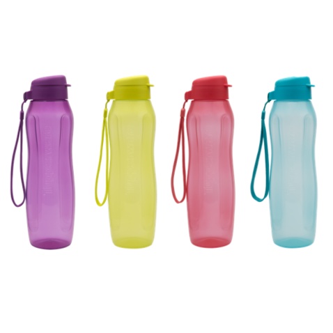 Bình nước Tupperware Eco Bottle Purlicious 1L màu tím chính hãng làm từ nhựa nguyên sinh PP