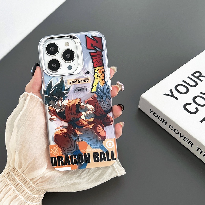 Ốp Điện Thoại Cứng Mạ Điện Họa Tiết Hoạt Hình dragon ball goku Cho iphone 15 pro max 14 pro max 13 pro max 12 pro max 11