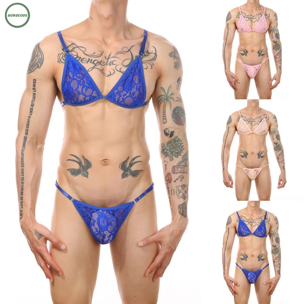 New Coming~1*Bra Or 1*Brief Holiday Male Mens Polyester Sexy Sexy Lace Lingerie Short#Home Essentialses
