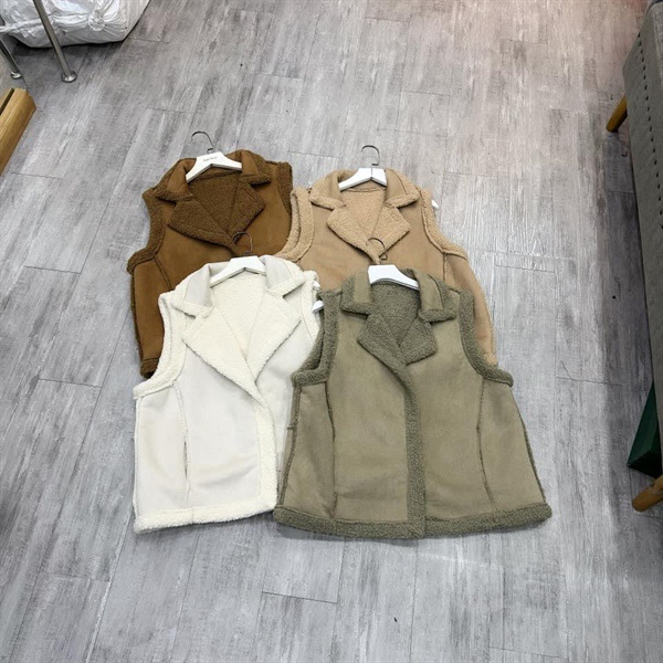 Áo gile da lộn cổ vest