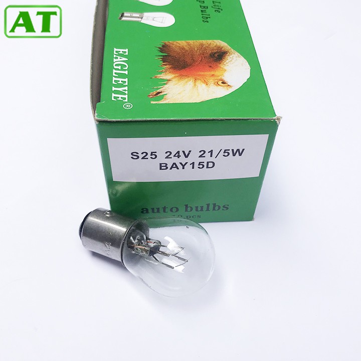 Hộp 10 Bóng Đèn Phanh 2 Tóc 12V-21W Hoặc 24V-21W