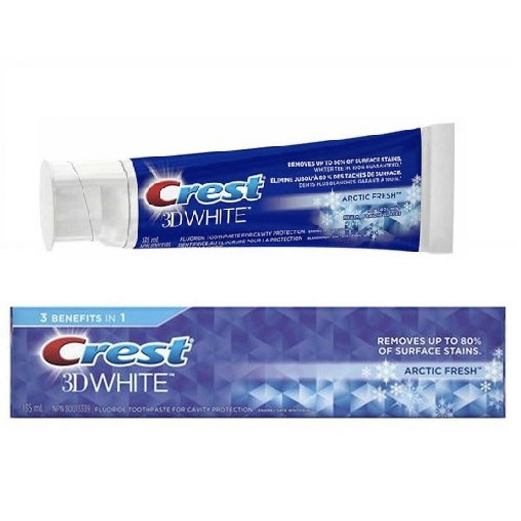 ( XẢ KHO HSD 1/2025 ) Kem đánh răng Crest 3D White Arctic Fresh 135ml MỸ