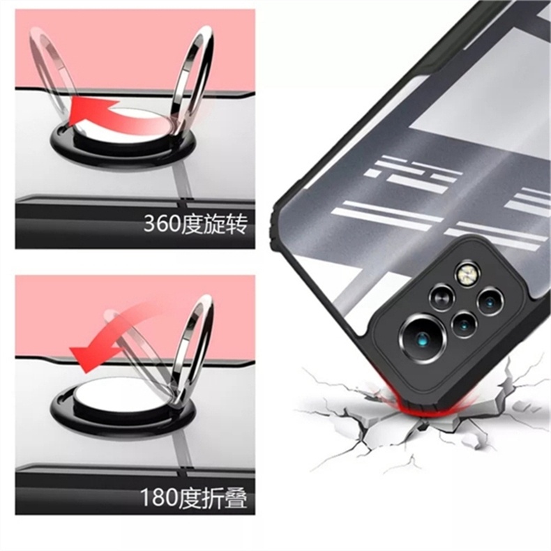 Ốp Điện Thoại tpu Silicon Mềm Trong Suốt Chống Sốc Có Nhẫn Đỡ Cho tecno pova 5 tecno pova5 simple