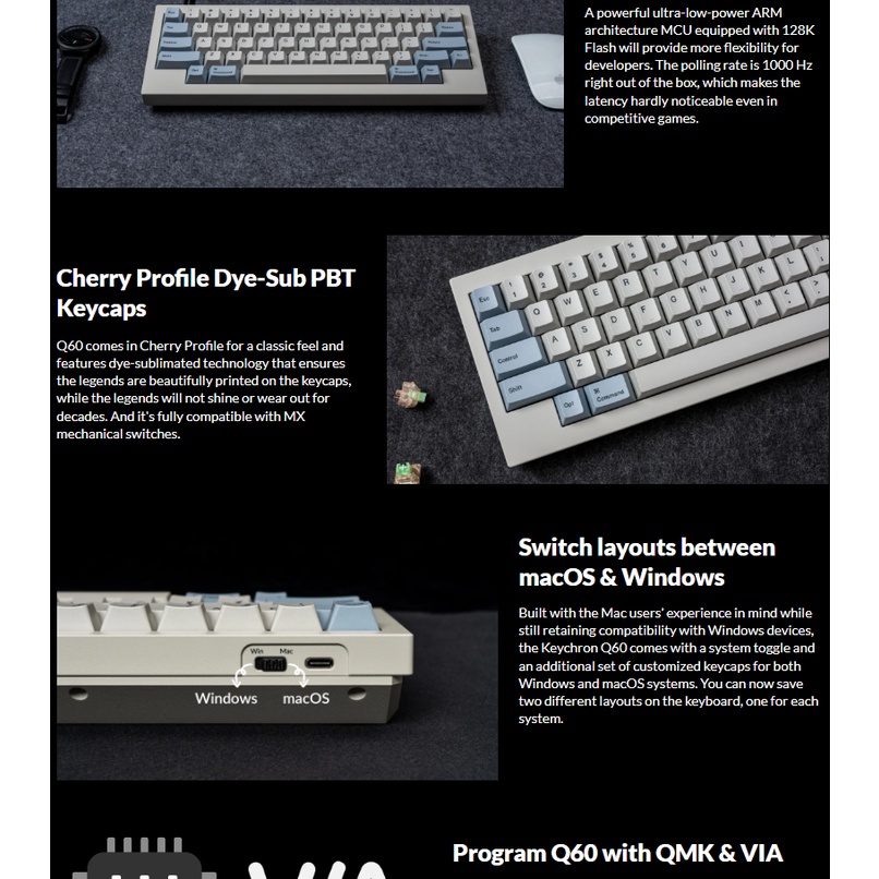 Bàn PhíM Cơ Có Dây Nhôm 60% RGB Q60