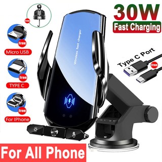 Giá đỡ điện thoại kiêm sạc nhanh không dây 30w gắn lỗ thông gió xe hơi