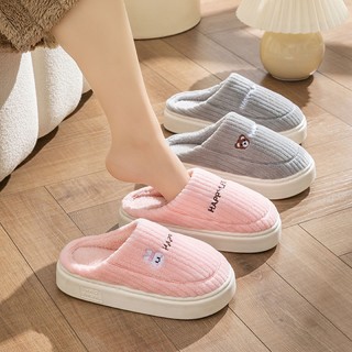 Dép Bông Đi Trong Nhà Chất Liệu Cotton Dày Dặn Ấm Áp Chống Trượt Thời Trang Thu Đông Dễ Thương Cho Cặp Đôi