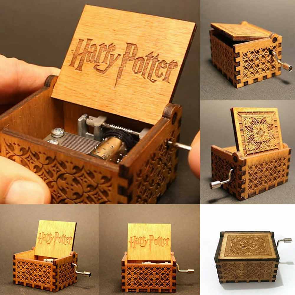 Harry Potter handmade wooden hand-cranked music box