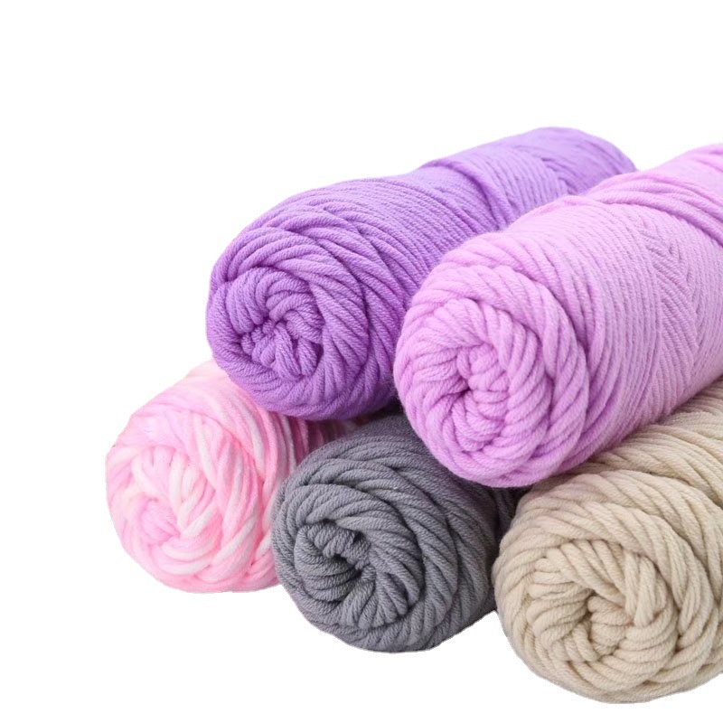 Cuộn bông gòn 100g sợi 3mm Dùng để thêu, móc khăn quàng cổ và mũ