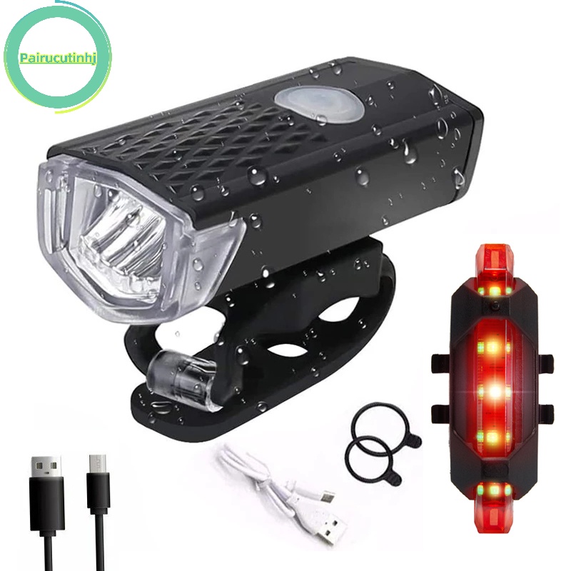 Parucutin Bộ Đèn Pha led Sạc usb Chuyên Dụng Cho Xe Đạp vn
