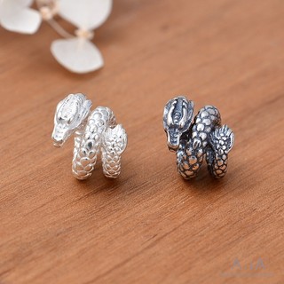 █diy゜ s925 bạc●nhẫn mạ bạc 925 hình rồng phong cách retro