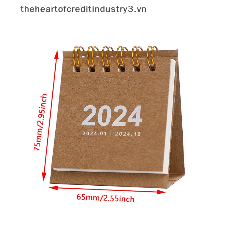 Lịch Để Bàn mini Năm Mới 2024 Màu Trơn Đơn Giản Sáng Tạo