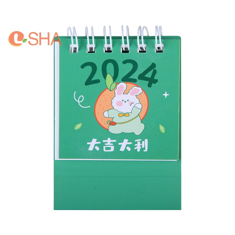 [LSHA] 2024 Dễ Thương Nhỏ Tươi Lịch Để Bàn Máy Tính Để Bàn Kế Hoạch Notepad Cuộn Dây Lịch Sách Văn Phòng Đồ Dùng Học Tập MỚI
