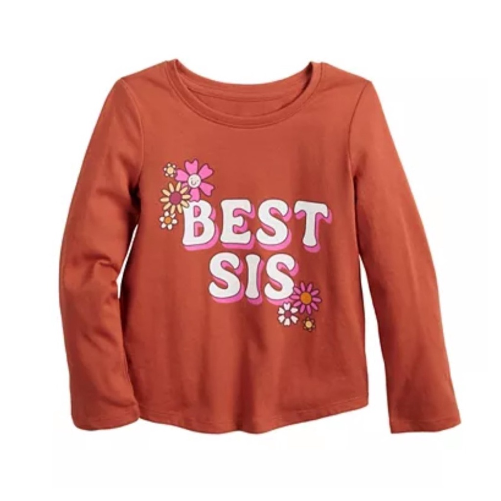 Áo cotton bé gái tay dài  in hình Disney