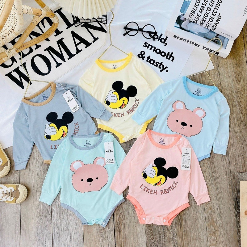 Body chip dài tay Maza Kids chất thun lạnh loại 1 siêu mềm mát cho bé