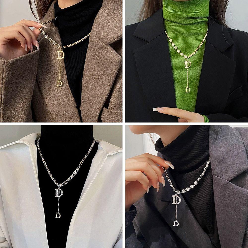 Osier1 Dây Chuyền Lưới Thiết Kế Dài In Chữ Cảm Xúc Trang Trí Vòng Cổ Dự Tiệc Mùa Đông