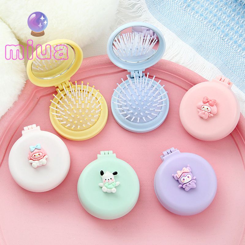 Miua🔮SANRIO Lược Gấp Kèm Gương