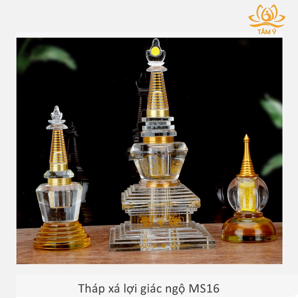 Tháp xá lợi giác ngộ chất liệu pha lê MS16