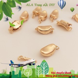 💖Trang sức DIY phụ kiện💖Chốt Khóa Dây Chuyền/Vòng Tay Mạ Vàng 14K Hình Chiếc Thuyền Đính Ngọc Trai Độc Đáo DIY【Khóa kết nối/ cái nút】