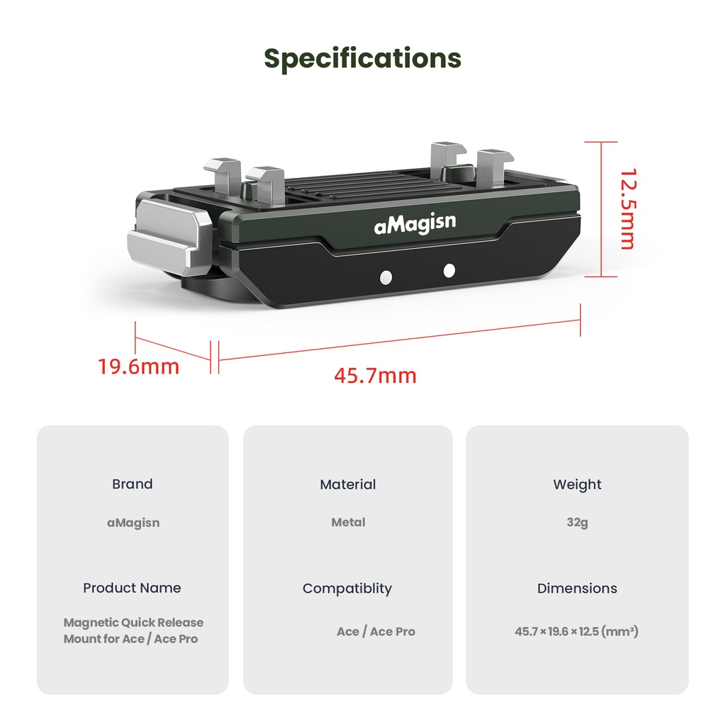 Đế Nam Châm Tháo Lắp Nhanh Cho camera Thể Thao insta360 ace pro / ace
