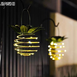 Năng lượng mặt trời sắt dứa đèn ngoài trời chống nước sân cảm biến đèn trang trí sân vườn treo đèn led dây đồng đèn