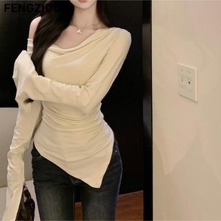 FENGZIDUO áo phông áo thun nữ croptop baby tee Trendy INS Phong cách Dễ thương WTX23C0741 50Z231211
