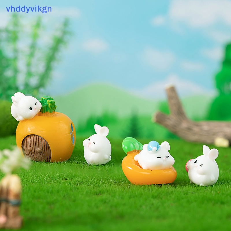 Vhdd Đồ trang trí Thỏ mini Bằng Nhựa resin Dễ Thương Trang Trí Tiểu Cảnh / Văn Phòng / Xe Hơi vn