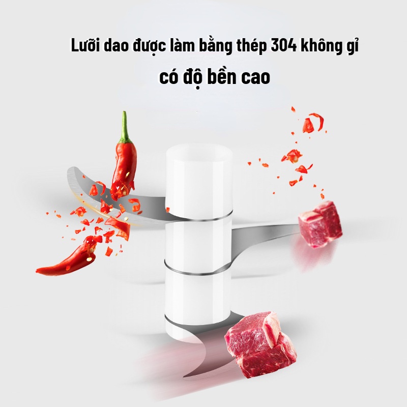 Máy xay tỏi ớt đa năng LAMJAD Siêu thị dòng mini sạc điện 250ml công suất 300w