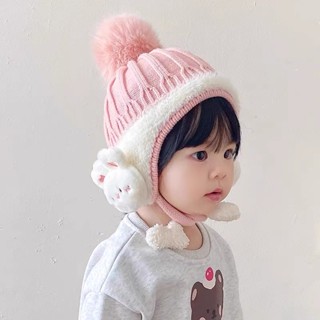 Mũ Len Tai Thỏ Siêu Dễ Thương Cho Bé Trai Và Bé Gái