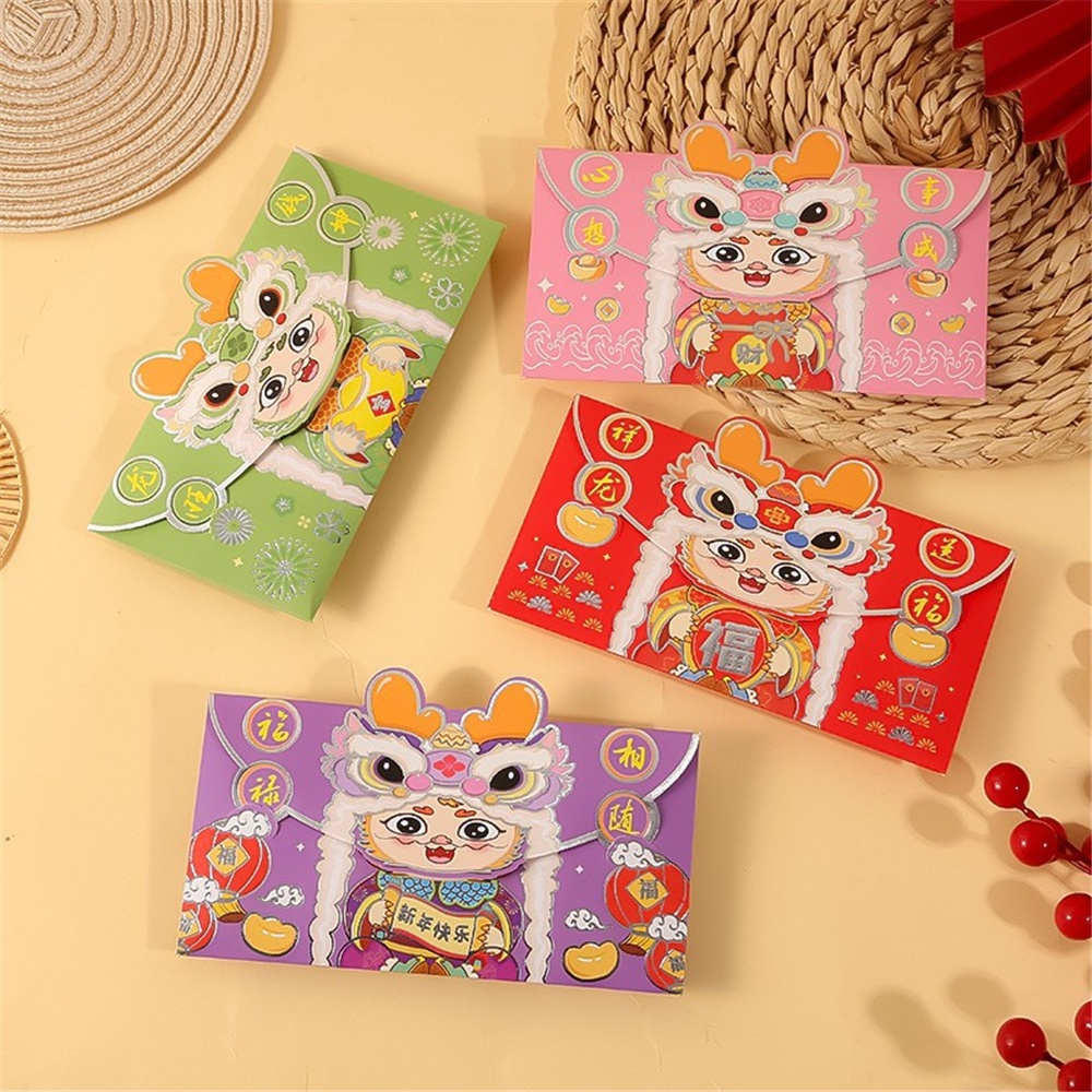Bao Lì Xì Năm Mới Hình Rồng Đỏ Phong Cách Trung Hoa