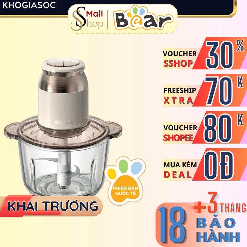 [Quốc tế] Máy xay thịt 2L Bear Chính hãng 300W cối thủy tinh xay thực phẩm QSJ-D03D7 - SSHOP OFFICIAL