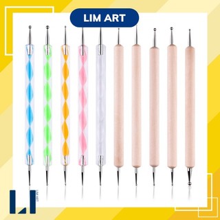 Set 5 cọ chấm bi hai đầu nhiều size. Bút chấm bi vẽ nail, vẽ tranh, tạo hình đất sét